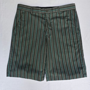 Sligo Golf Shorts Men 32 Black Teal Stripe Stretch Polyester Spandex Sport